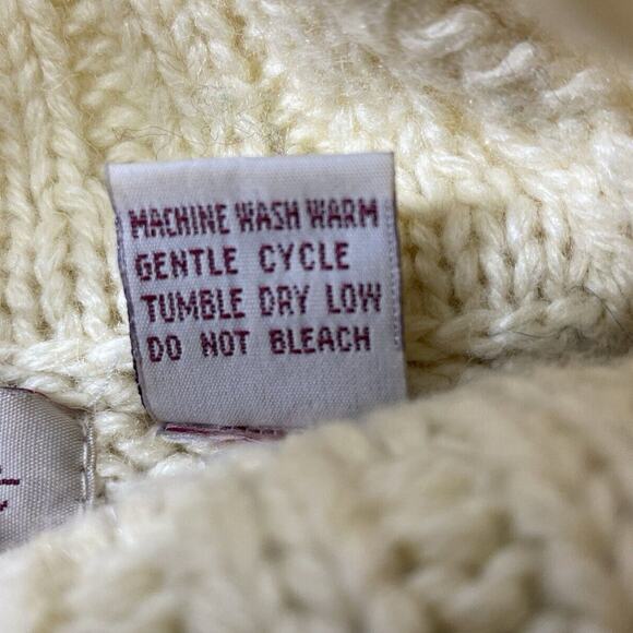 Laura Scott Womens Turtleneck Sweater Size Small Cream Plaid Preppy Wool Blend‎ - Picture 4 of 11